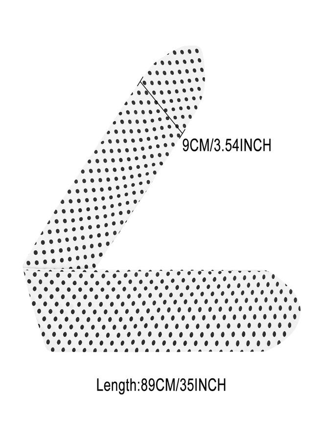 هواتشي طوق رأس هواتشي أبيض منقط، طوق شعر سلكي عتيق مع فيونكة، أطواق رأس عريضة، إكسسوارات شعر ريترو من الخمسينيات للنساء، طوق شعر لطيف لحفلات تنكرية على شكل أذني أرنب من الخمسينيات. - Image 2